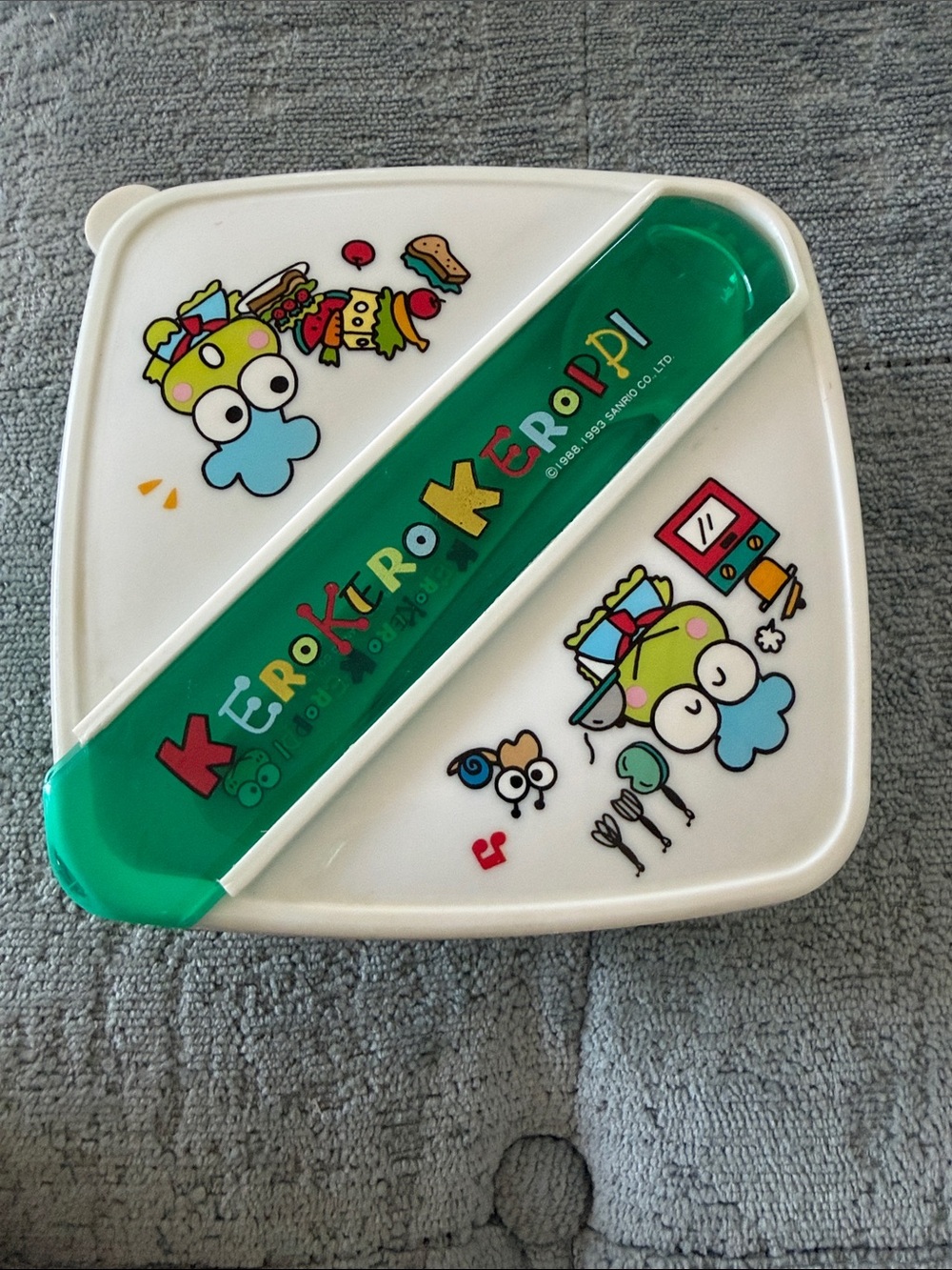 Vintage 1993 Sanrio Keroppi Bento Box Snack Container